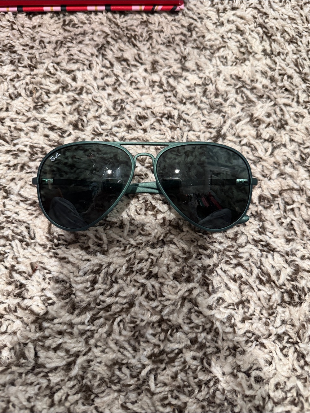 Ray-Ban Dark Green Metal Aviator Sunglasses